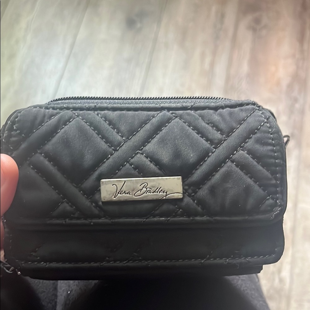 Vera Bradley Black Quilted Cosmetic Case